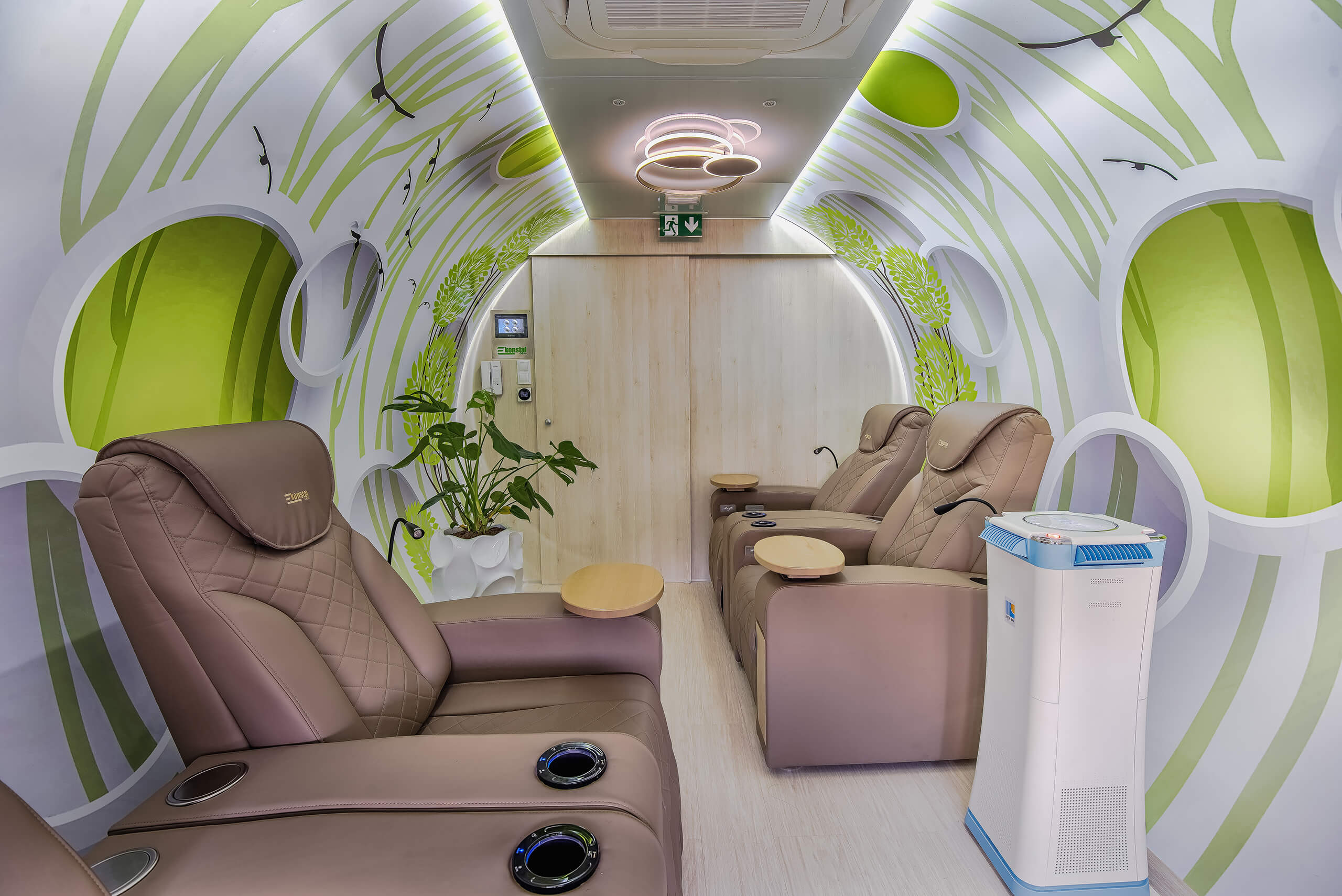 Inside the Oxygen Clinic chamber in Stoke-on-Trent
