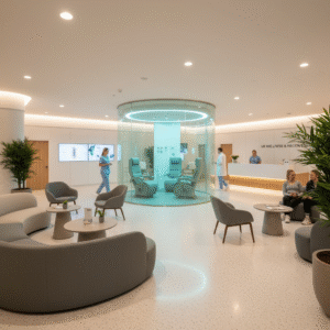 State-of-the-art normobaric oxygen therapy chamber at Oxygen Clinic Hanley, Stoke-on-Trent