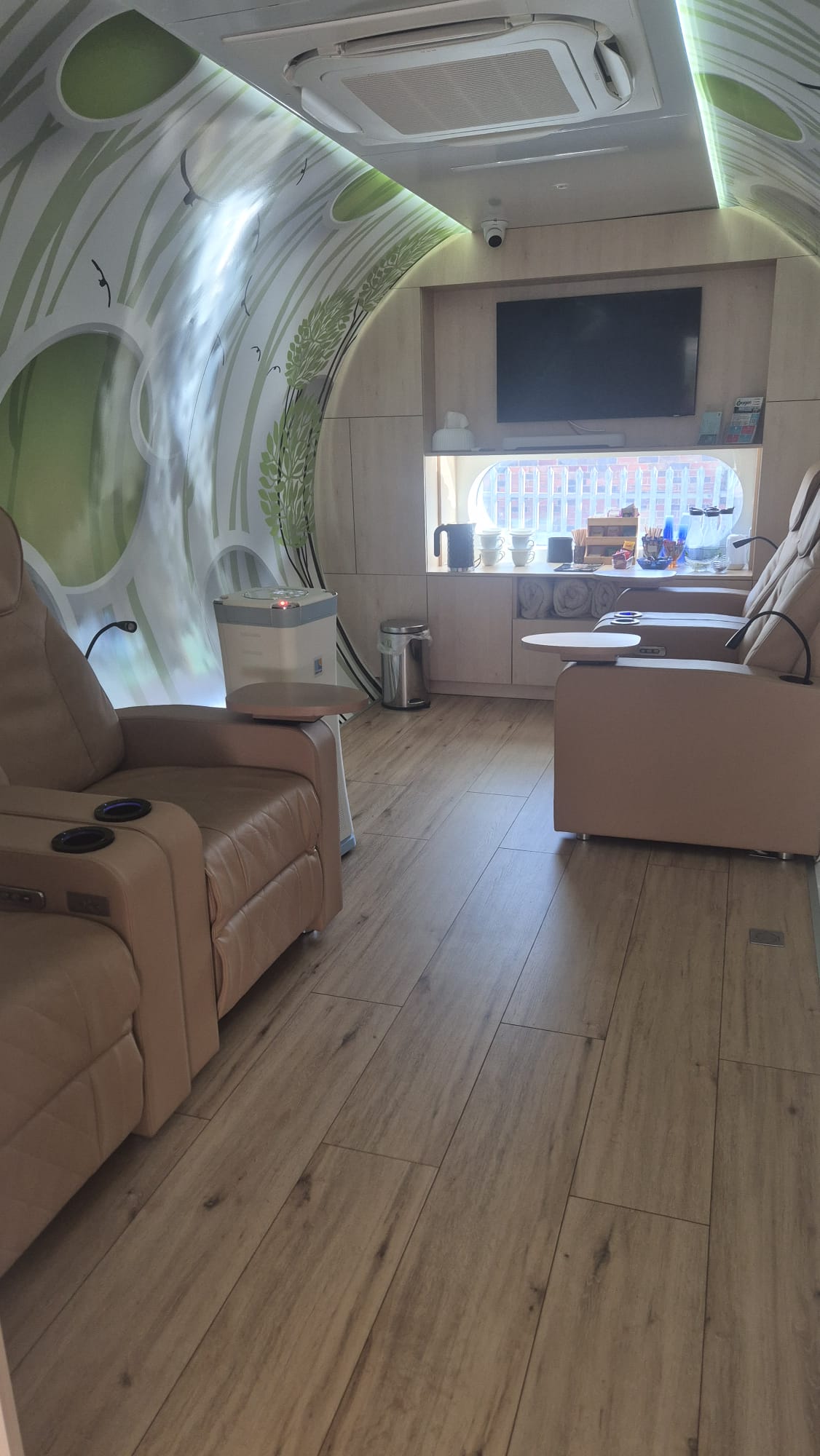 Oxygen Clinic chamber seating and interior